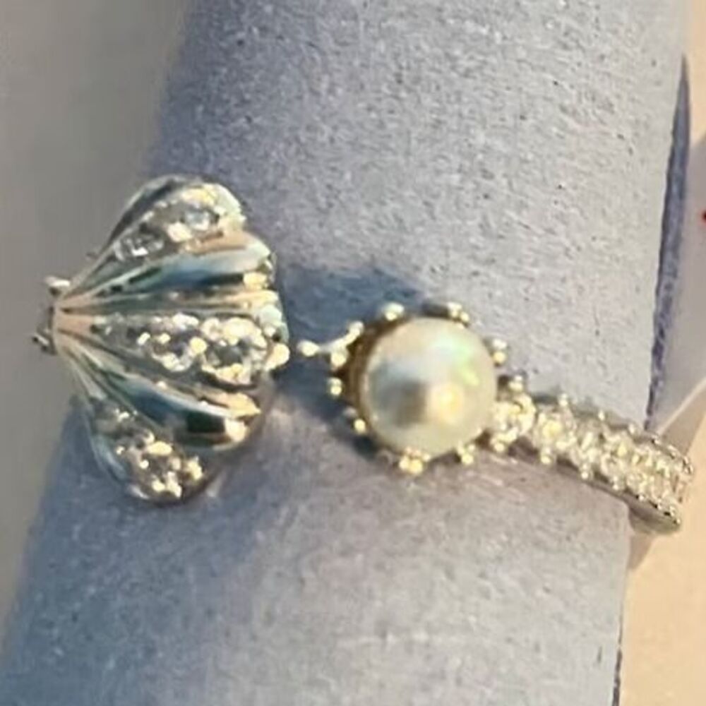 Seashell Pearl Sterling Ring